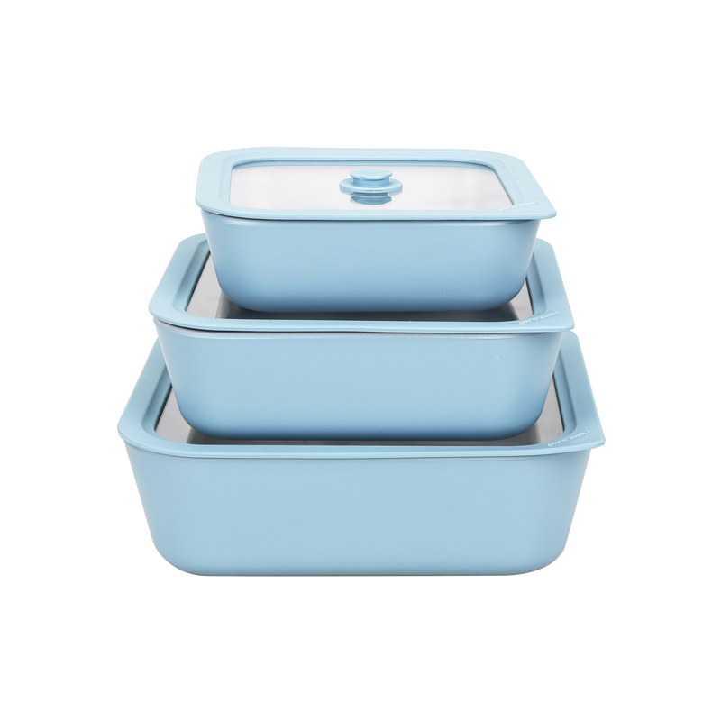 Borosilicate glass bake dish with Non-stick coating with tempered glass lid